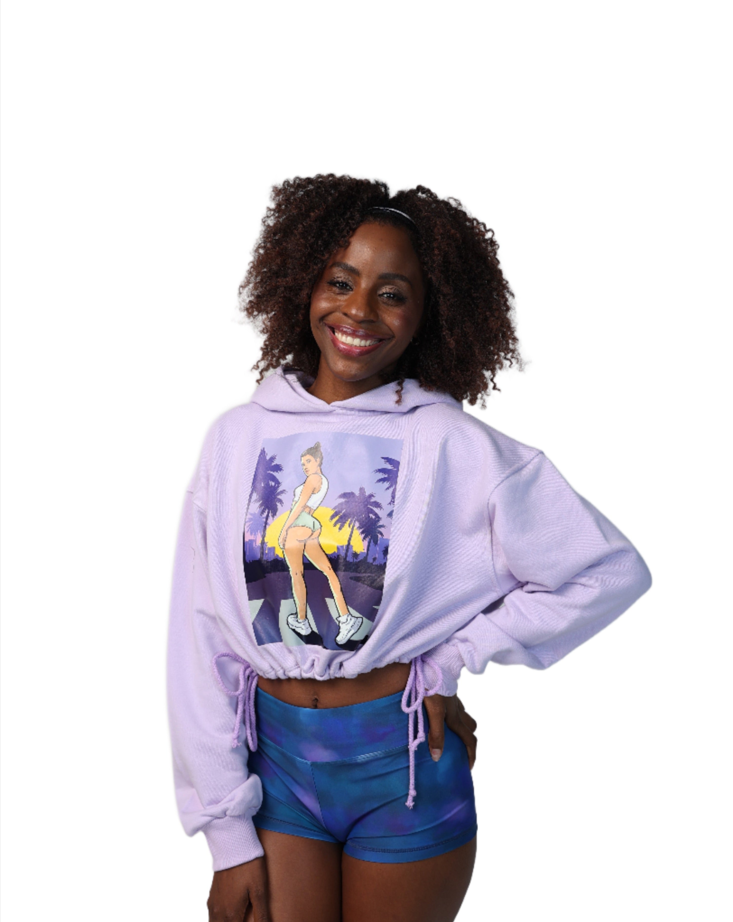 Felpa con cappuccio lavanda