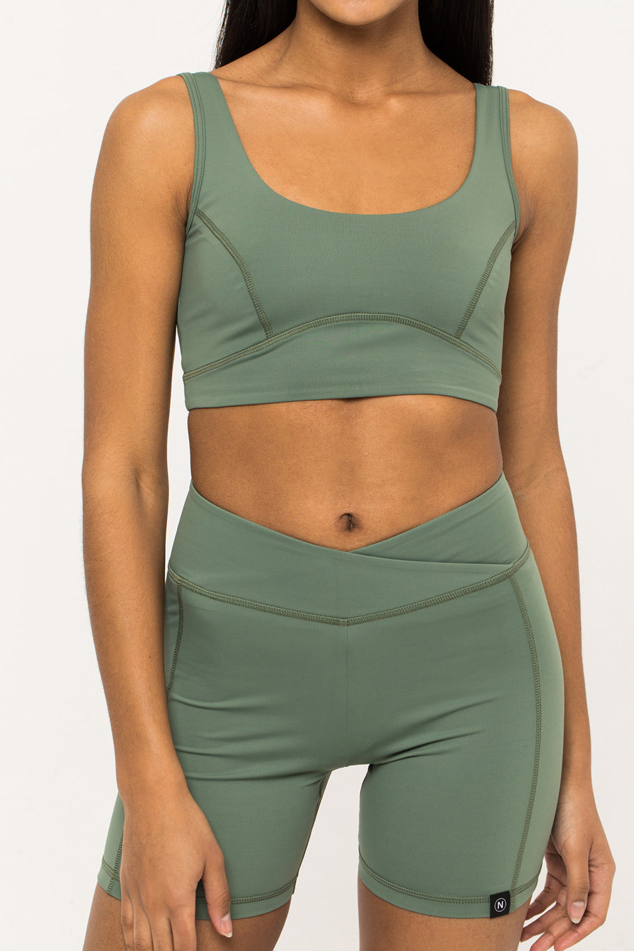 Khaki Biker Shorts