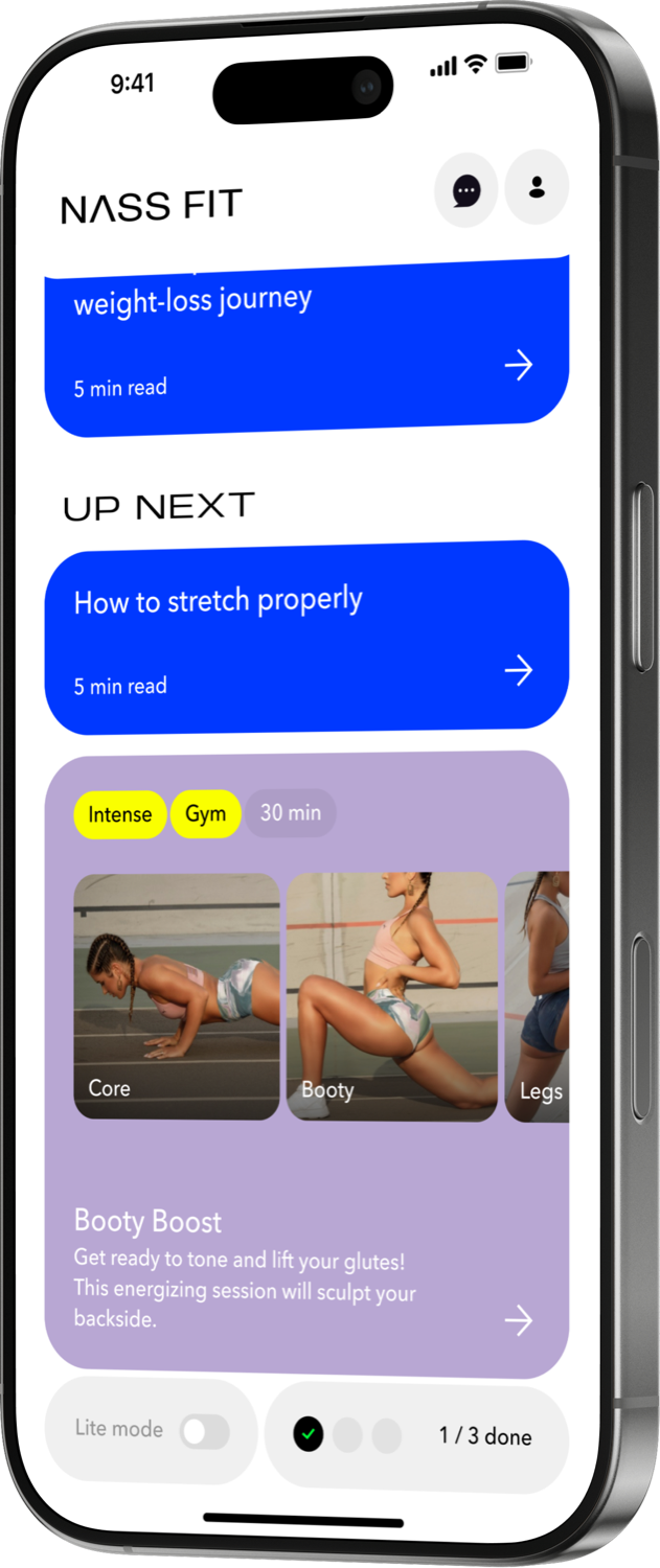 NASS FIT app screen